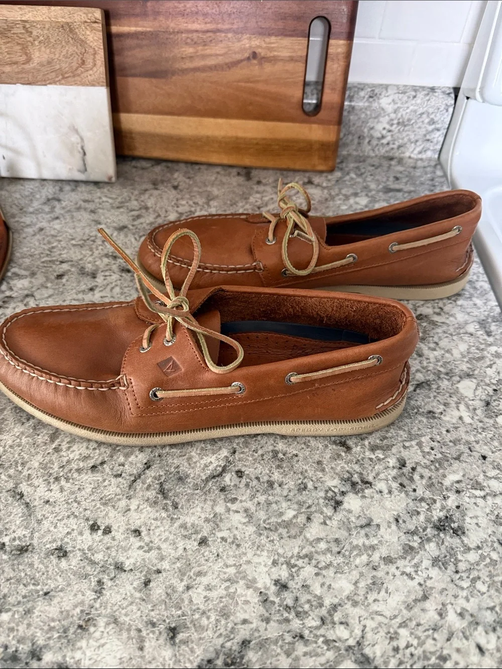 Sperry Chestnut Brown Leather 2-Eye Boat Shoes